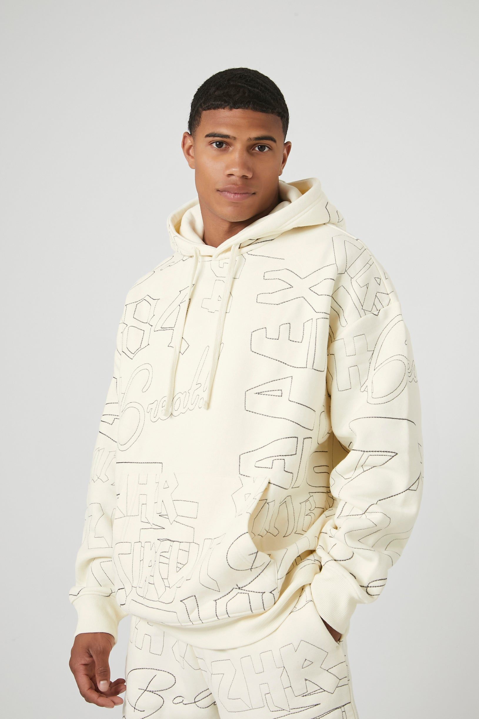 Stitched Text Hoodie sold by Urban Planet product image thumbnail 6