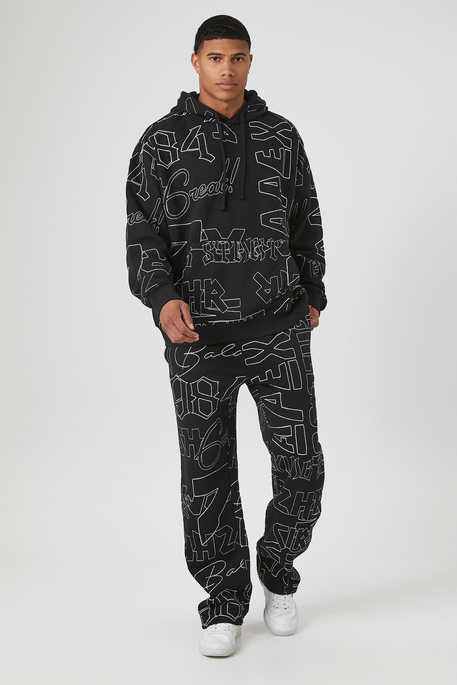 Stitched Text Hoodie sold by Urban Planet product image thumbnail 4