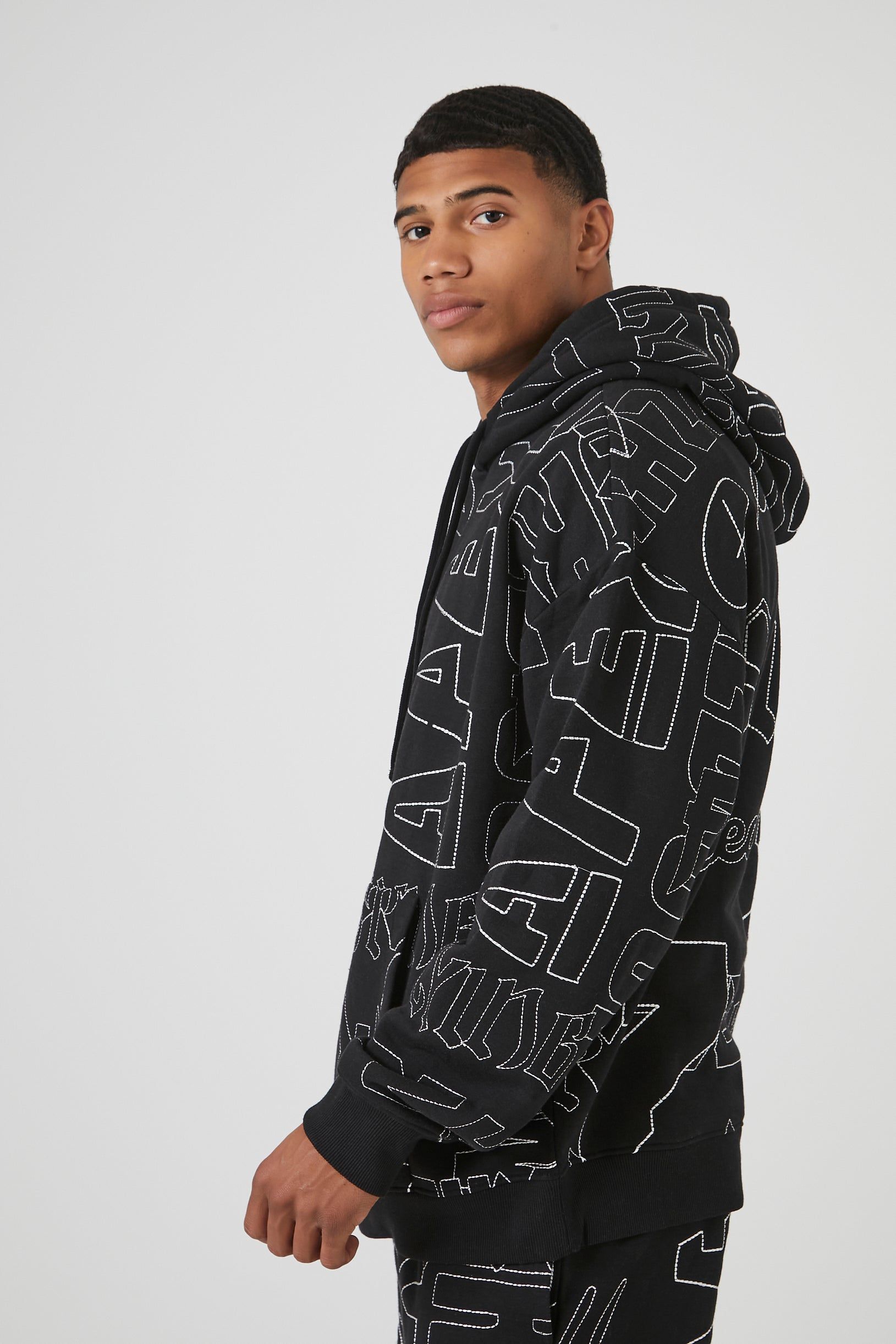 Stitched Text Hoodie sold by Urban Planet product image thumbnail 3