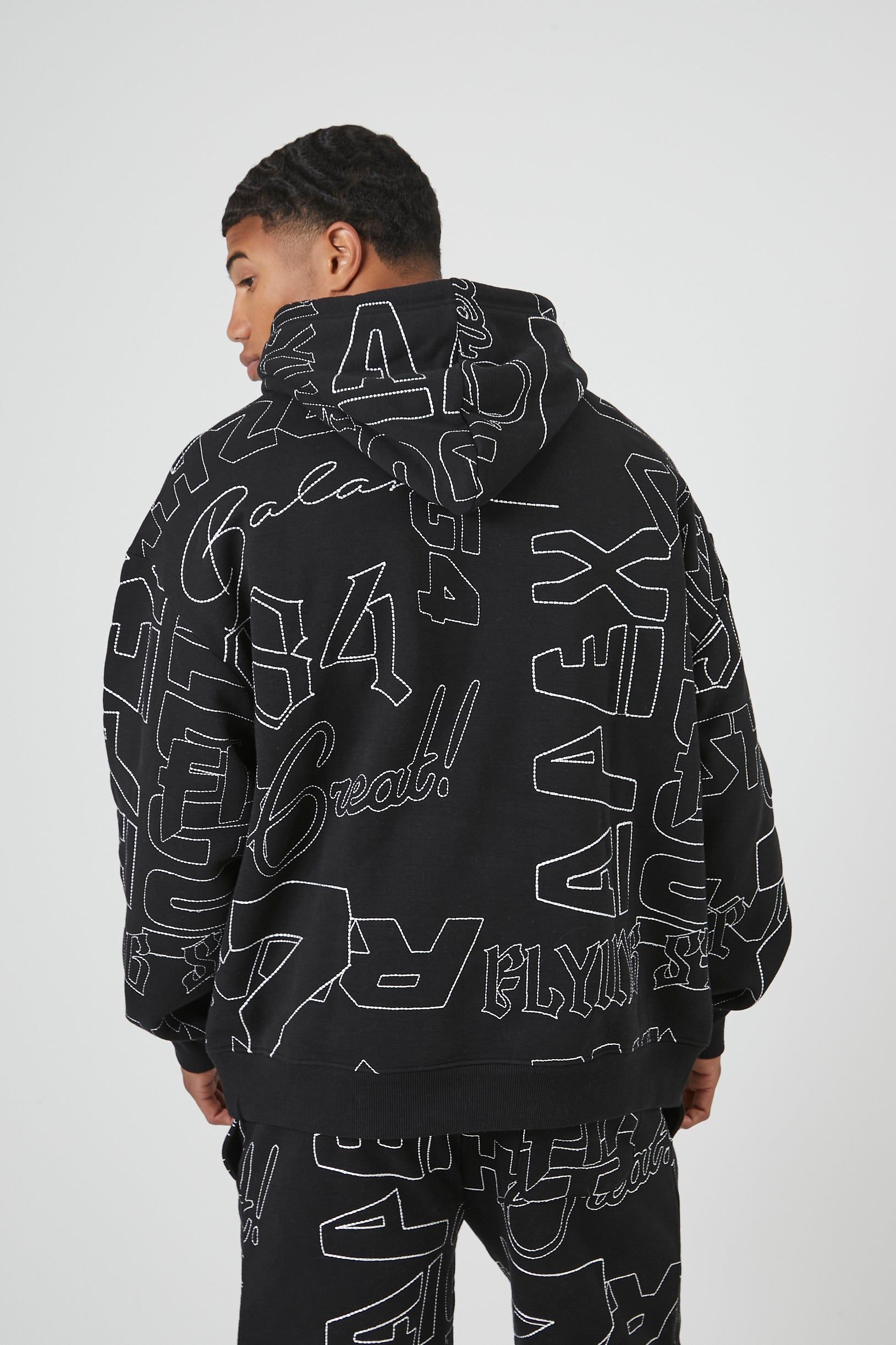 Stitched Text Hoodie sold by Urban Planet product image thumbnail 2
