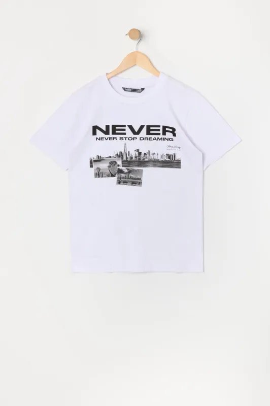 Boys Never Stop Dreaming Graphic T-Shirt sold by Urban Planet