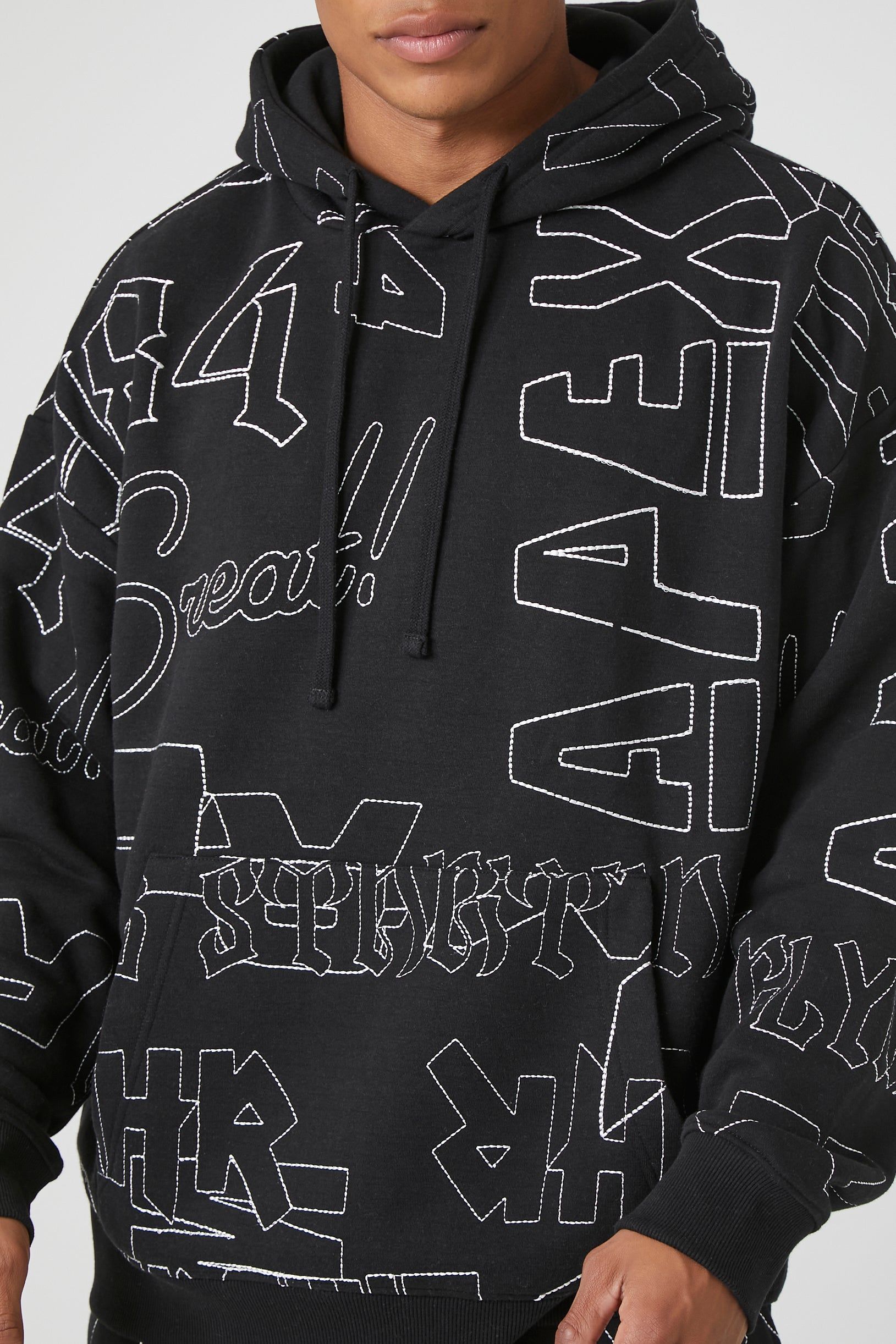 Stitched Text Hoodie sold by Urban Planet product image thumbnail 5