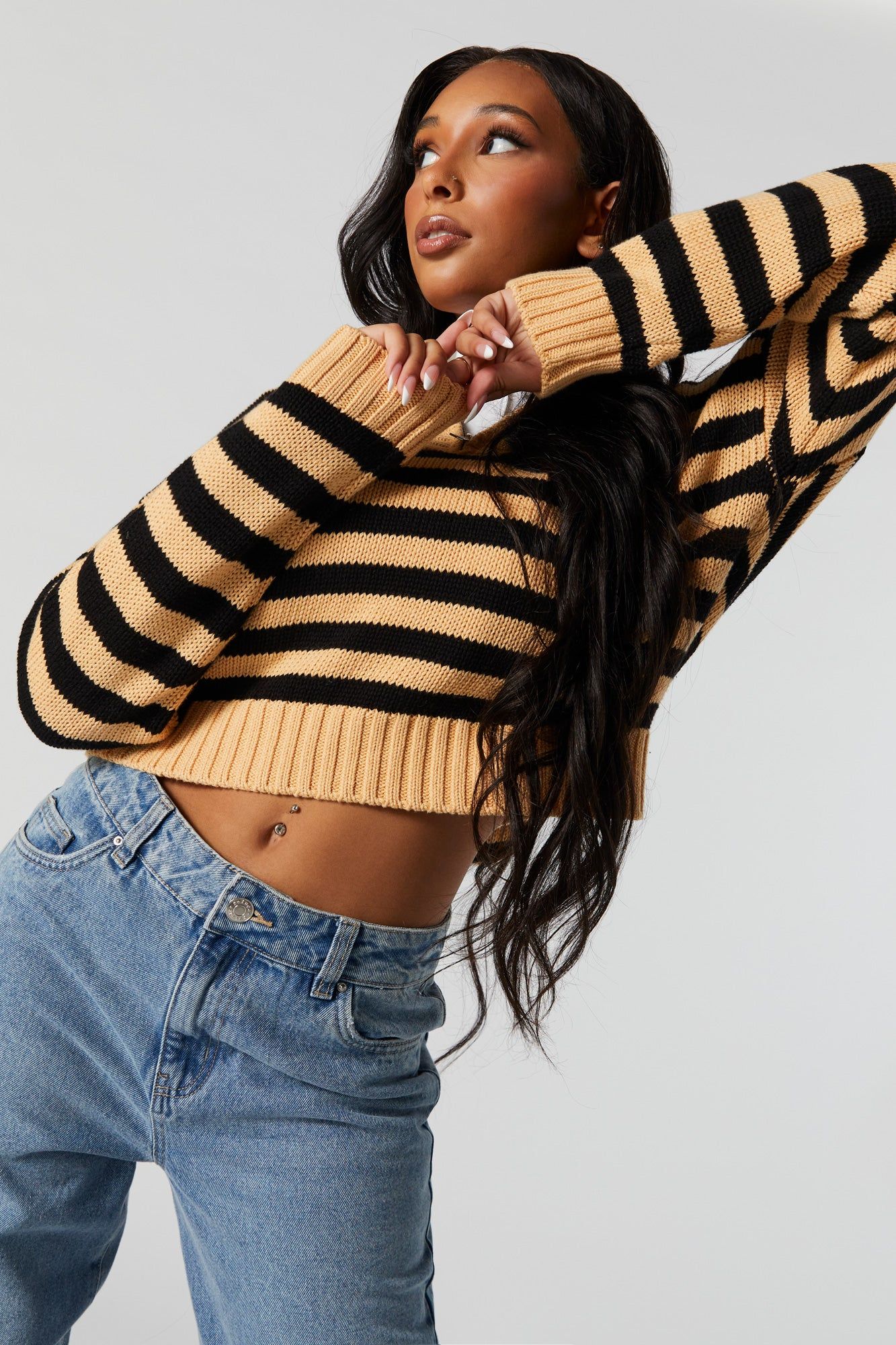 Knit V-Neck Sweater sold by Urban Planet