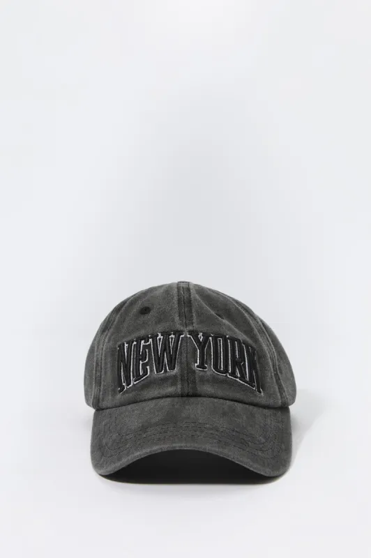 New York Embroidered Washed Baseball Hat sold by Urban Planet