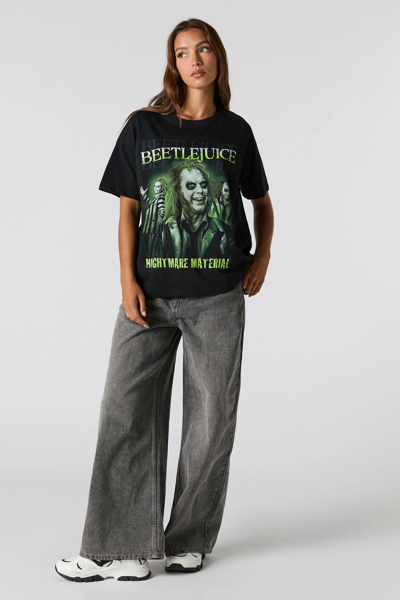 T-shirt de coupe garçonne à imprimé Beetlejuice sold by Urban Planet product image thumbnail 2
