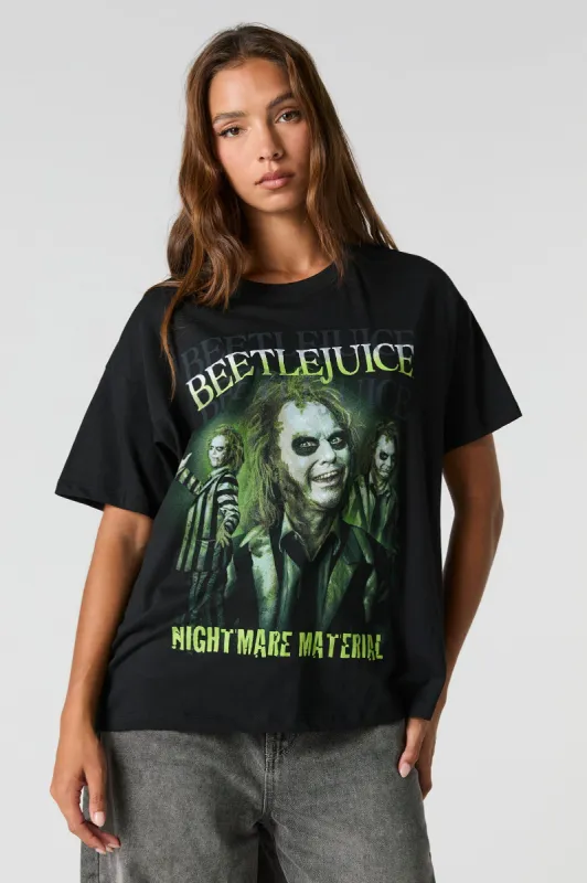 T-shirt de coupe garçonne à imprimé Beetlejuice sold by Urban Planet