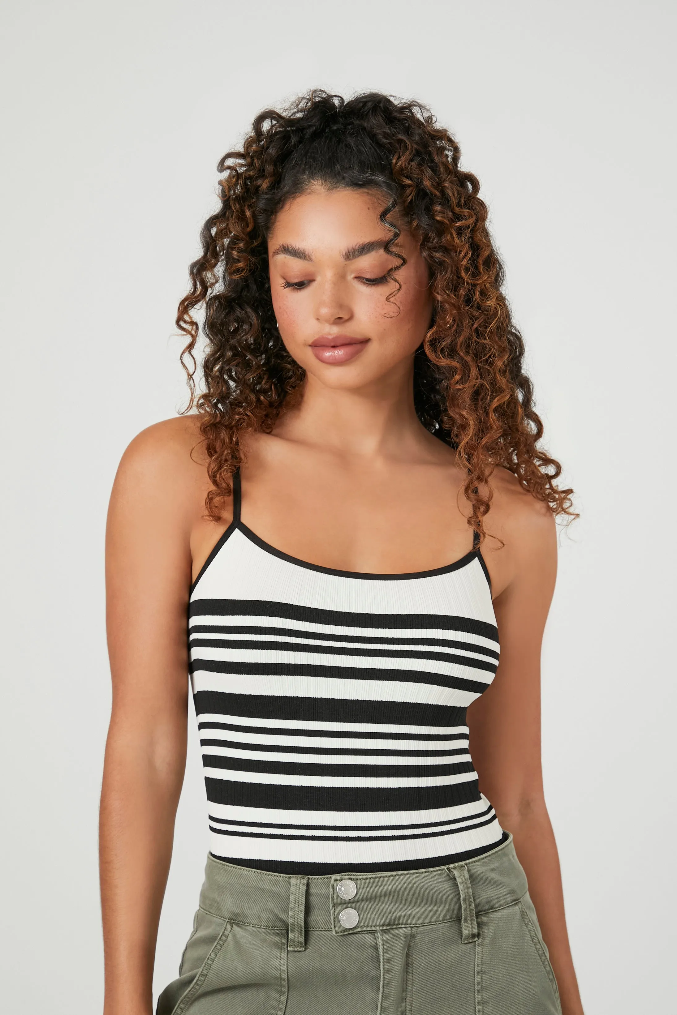 Maillot-camisole côtelé rayé sans couture sold by Urban Planet product image thumbnail 5