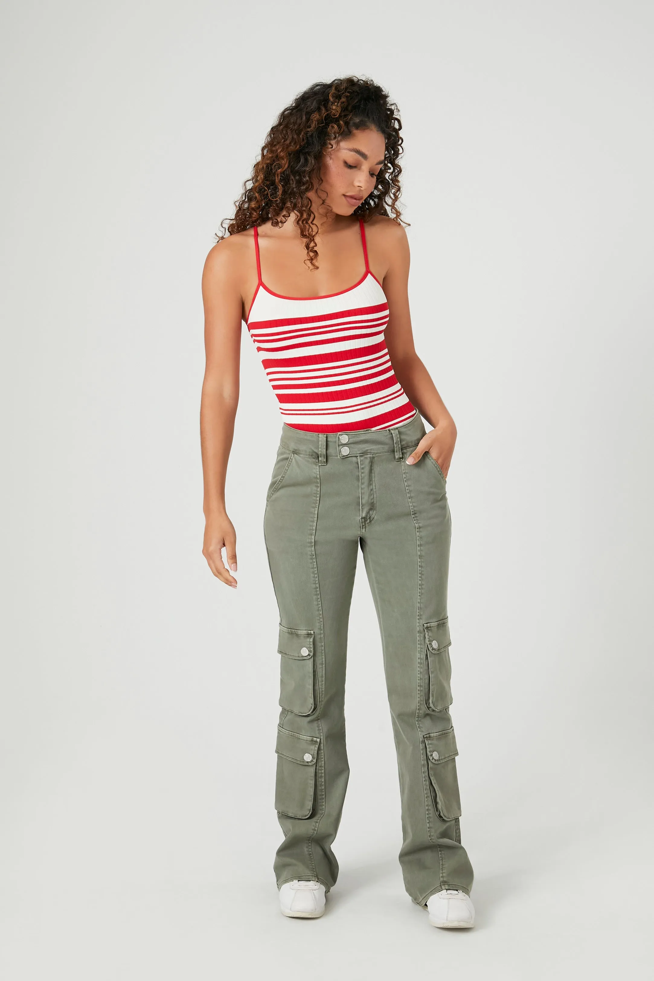 Maillot-camisole côtelé rayé sans couture sold by Urban Planet product image thumbnail 4