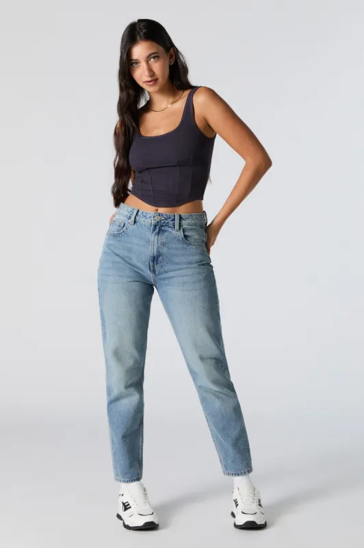 High Rise Medium Wash Mom Jean sold by Urban Planet