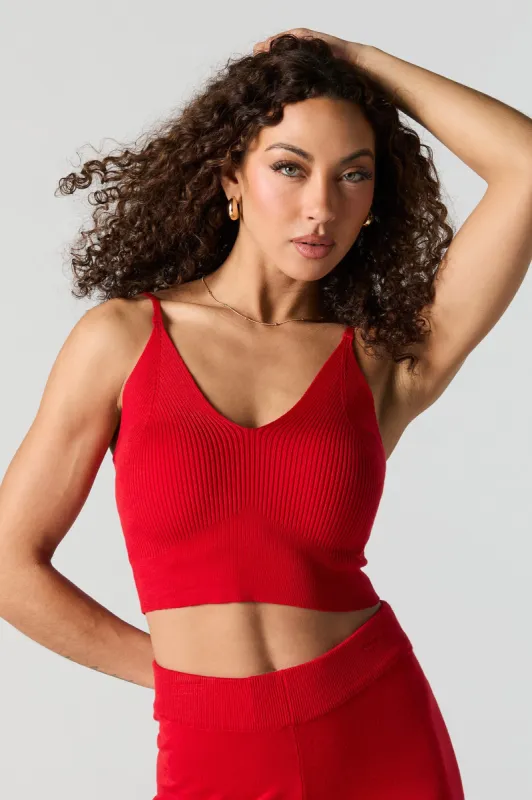 Débardeur en tricot côtelé à encolure en V sold by Urban Planet