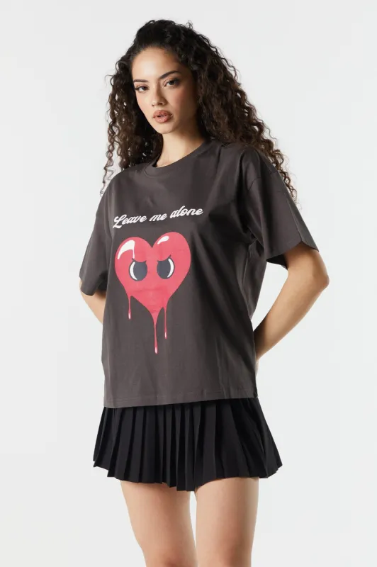 Leave Me Alone Graphic Boyfriend T-Shirt sold by Urban Planet