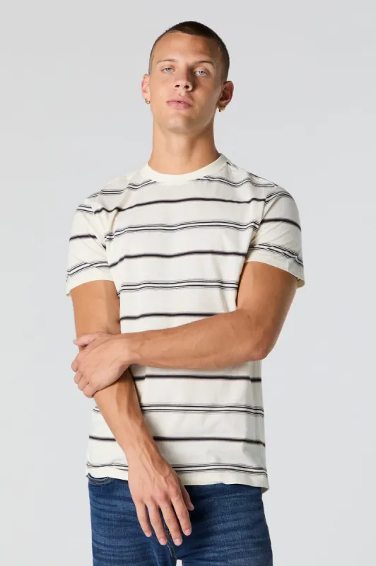 Multi Striped Crewneck T-Shirt sold by Urban Planet