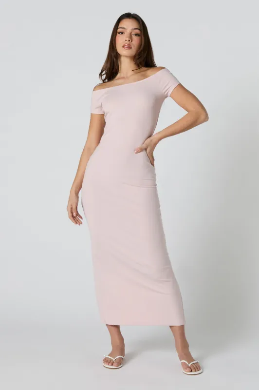 Robe maxi côtelée avec épaules dénudées sold by Urban Planet