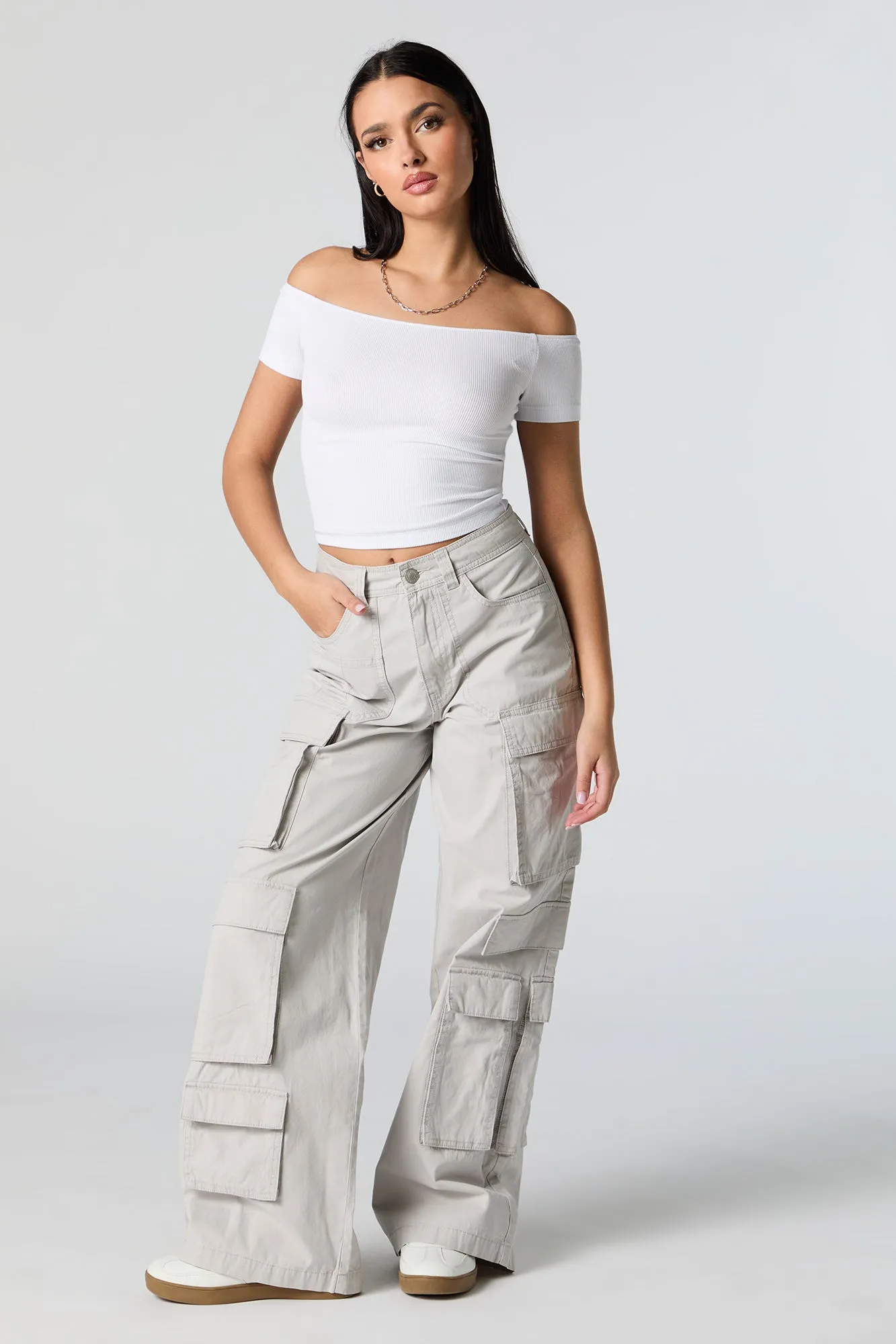 Ribbed Off Shoulder Crop Top sold by Urban Planet product image thumbnail 3