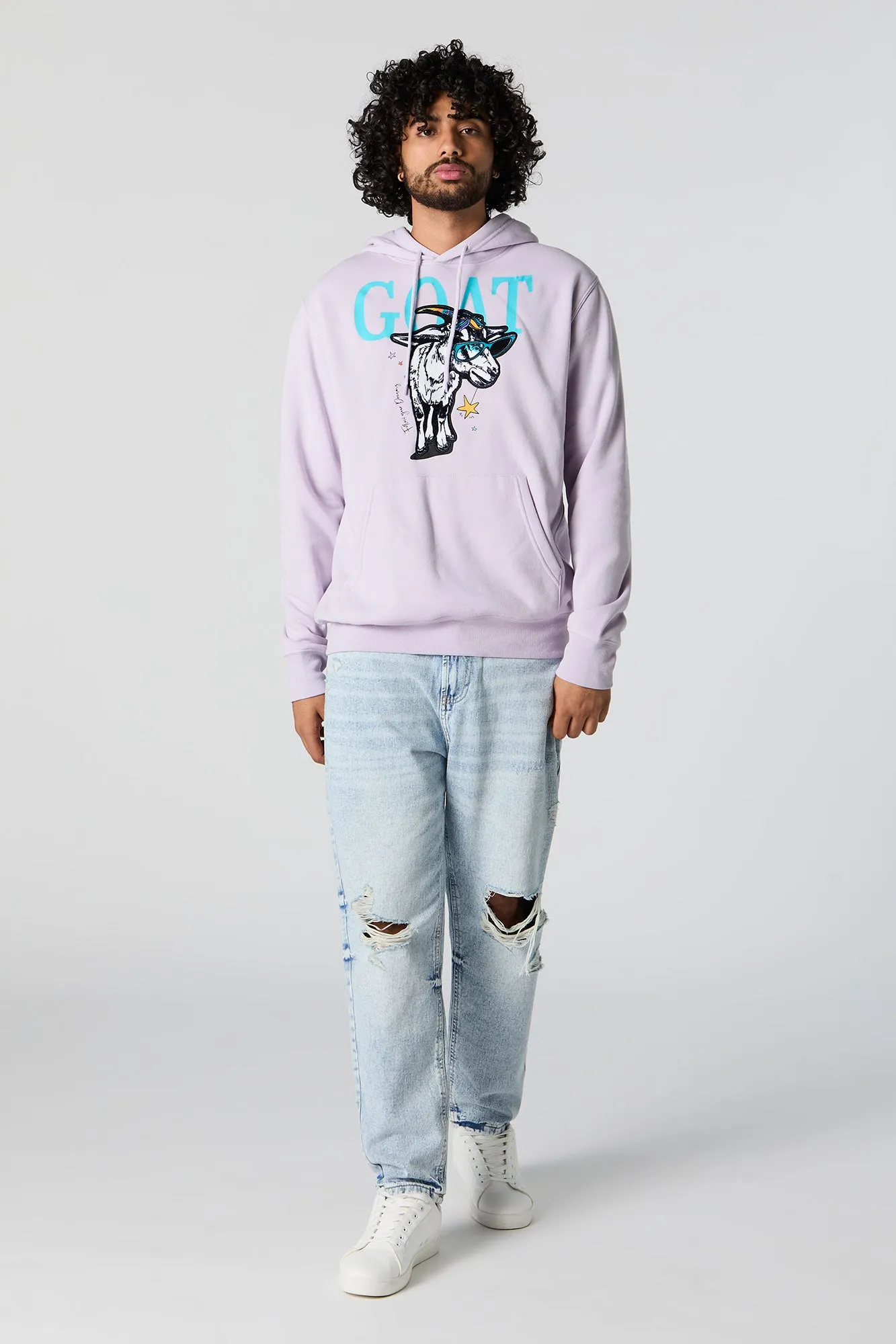 Haut à capuchon en molleton avec motif brodé GOAT sold by Urban Planet product image thumbnail 3