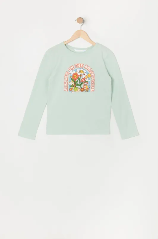 Girls The Bright Side Graphic Long Sleeve Top sold by Urban Planet