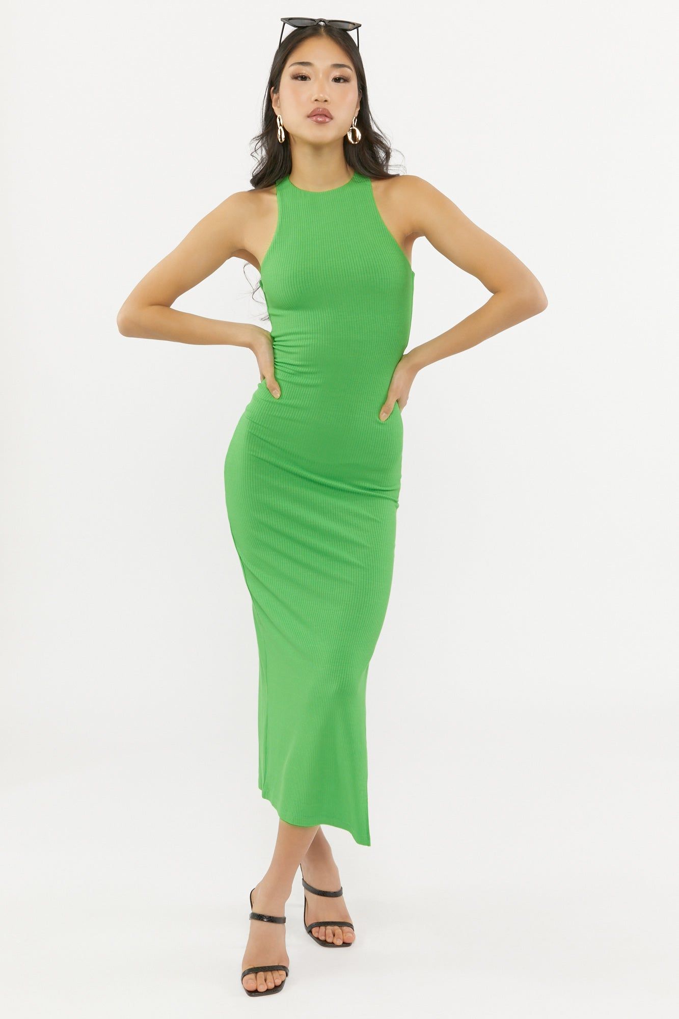 Ribbed Leg Slit Bodycon Maxi Dress sold by Urban Planet product image thumbnail 5