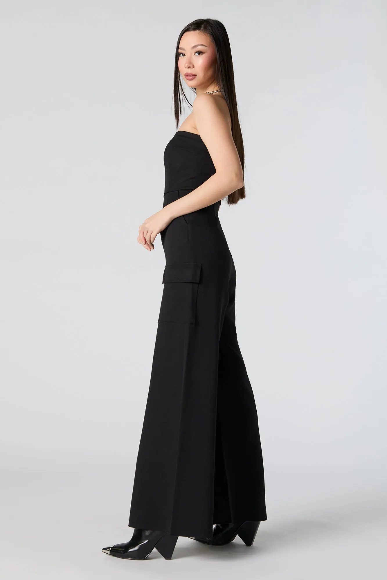 Strapless Wide Leg Cargo Jumpsuit sold by Urban Planet product image thumbnail 2
