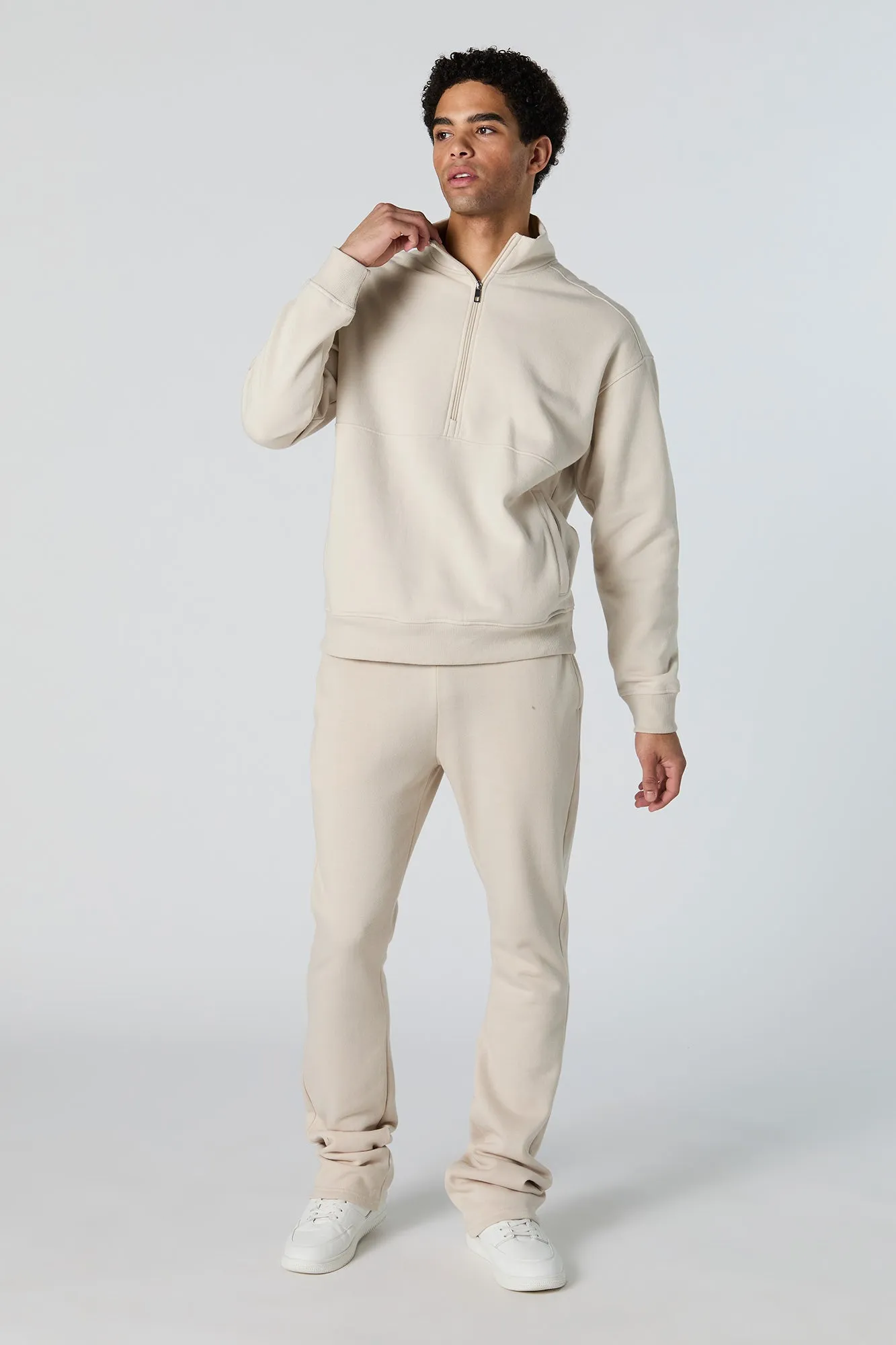 Fleece Half Zip Sweatshirt sold by Urban Planet product image thumbnail 4
