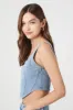 Haut court de style corset en denim sold by Urban Planet