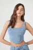 Haut court de style corset en denim sold by Urban Planet