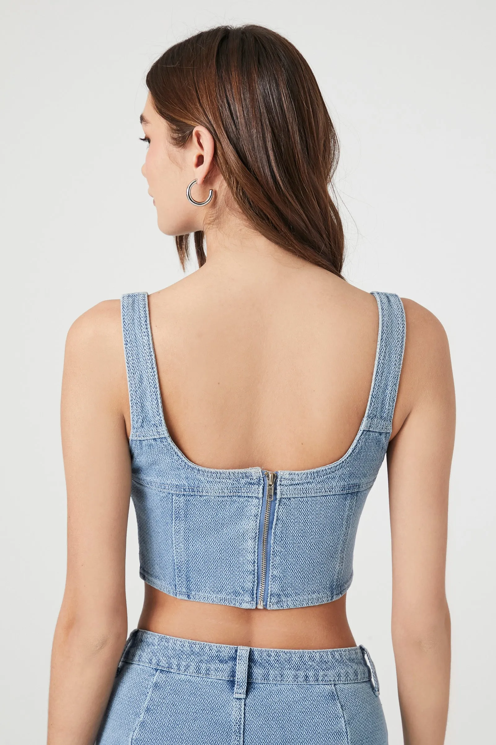 Haut court de style corset en denim sold by Urban Planet product image thumbnail 4
