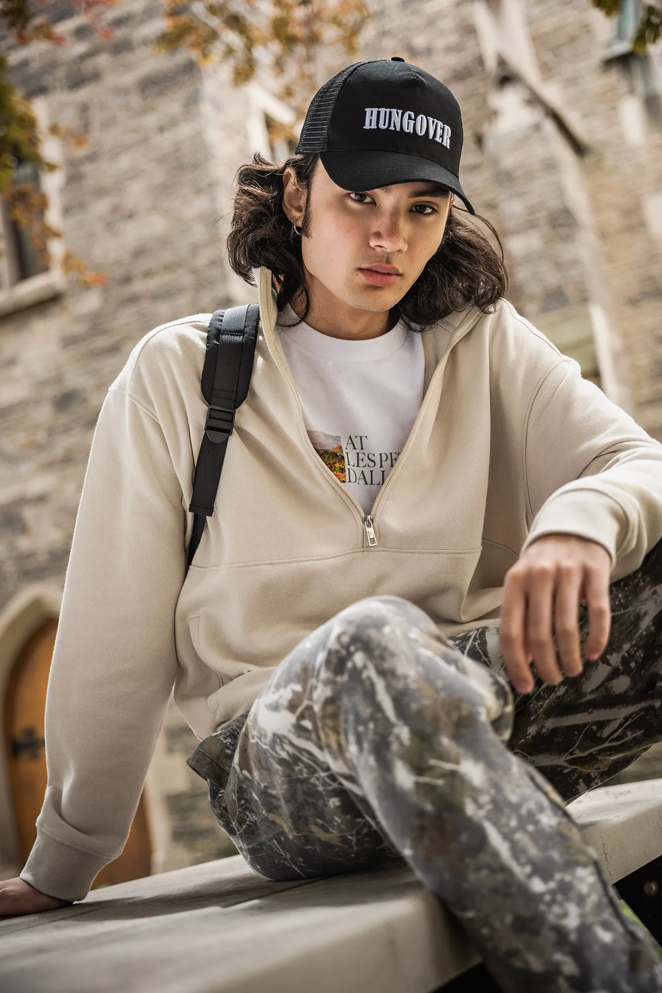 Fleece Half Zip Sweatshirt sold by Urban Planet