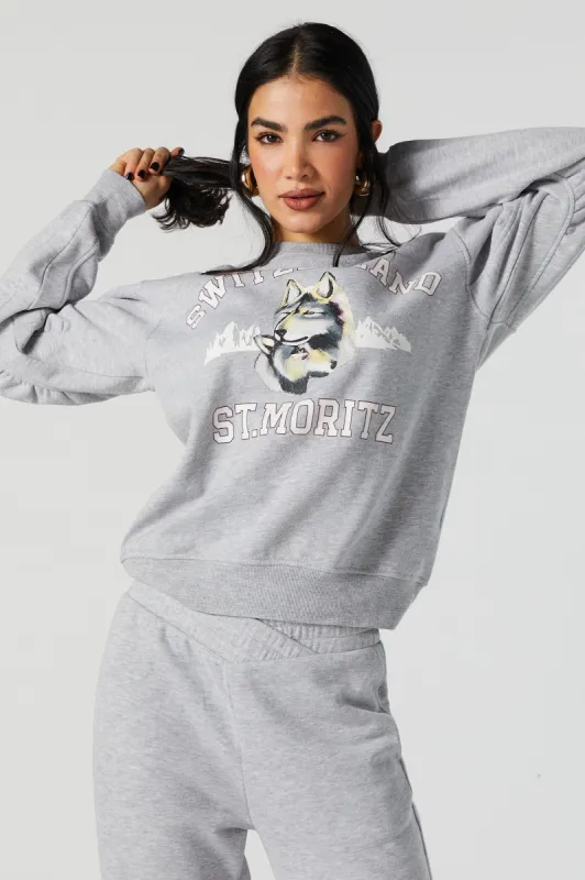 Switzerland Graphic Fleece Sweatshirt sold by Urban Planet