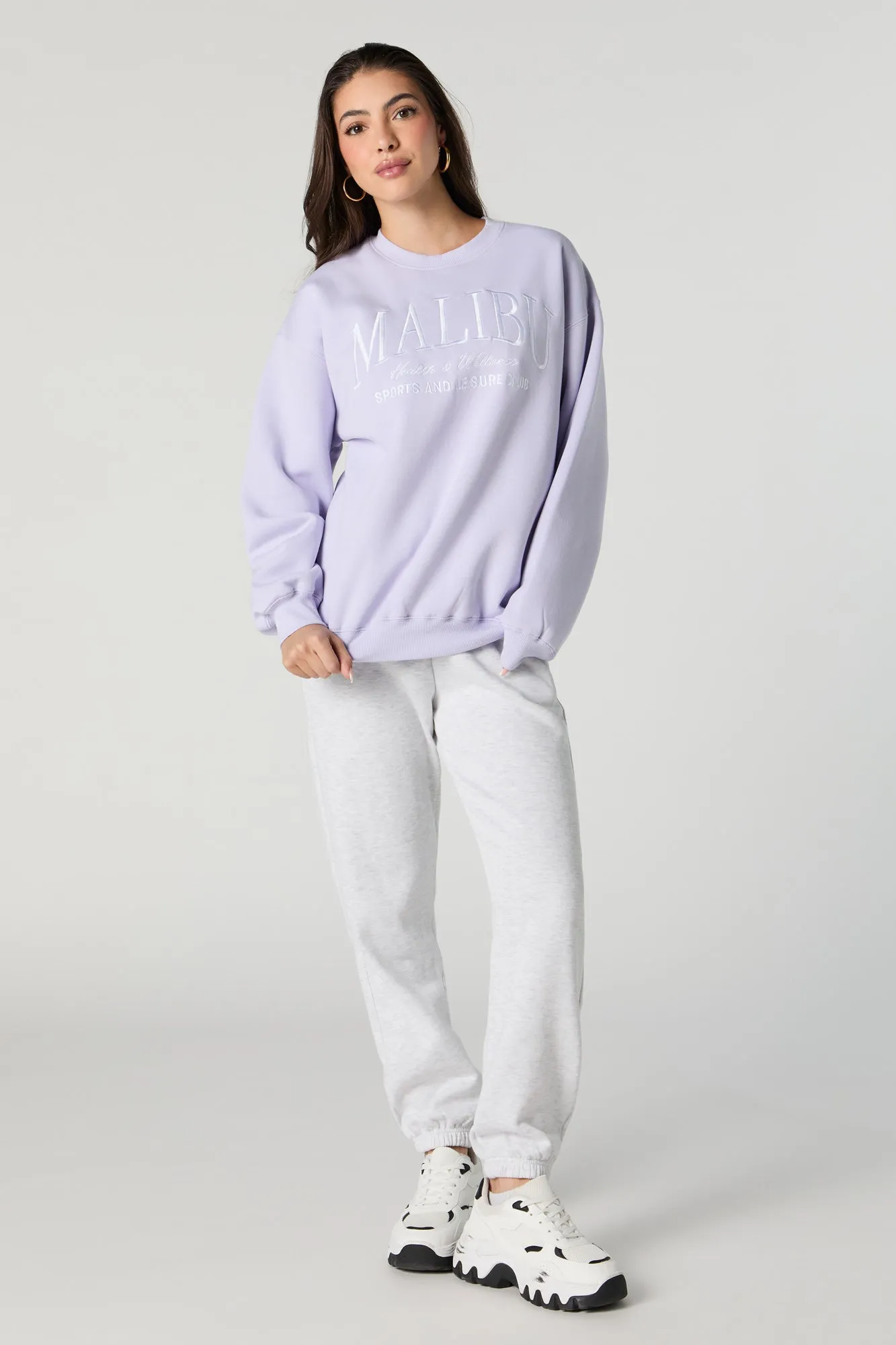 Embroidered Fleece Sweatshirt sold by Urban Planet product image thumbnail 3
