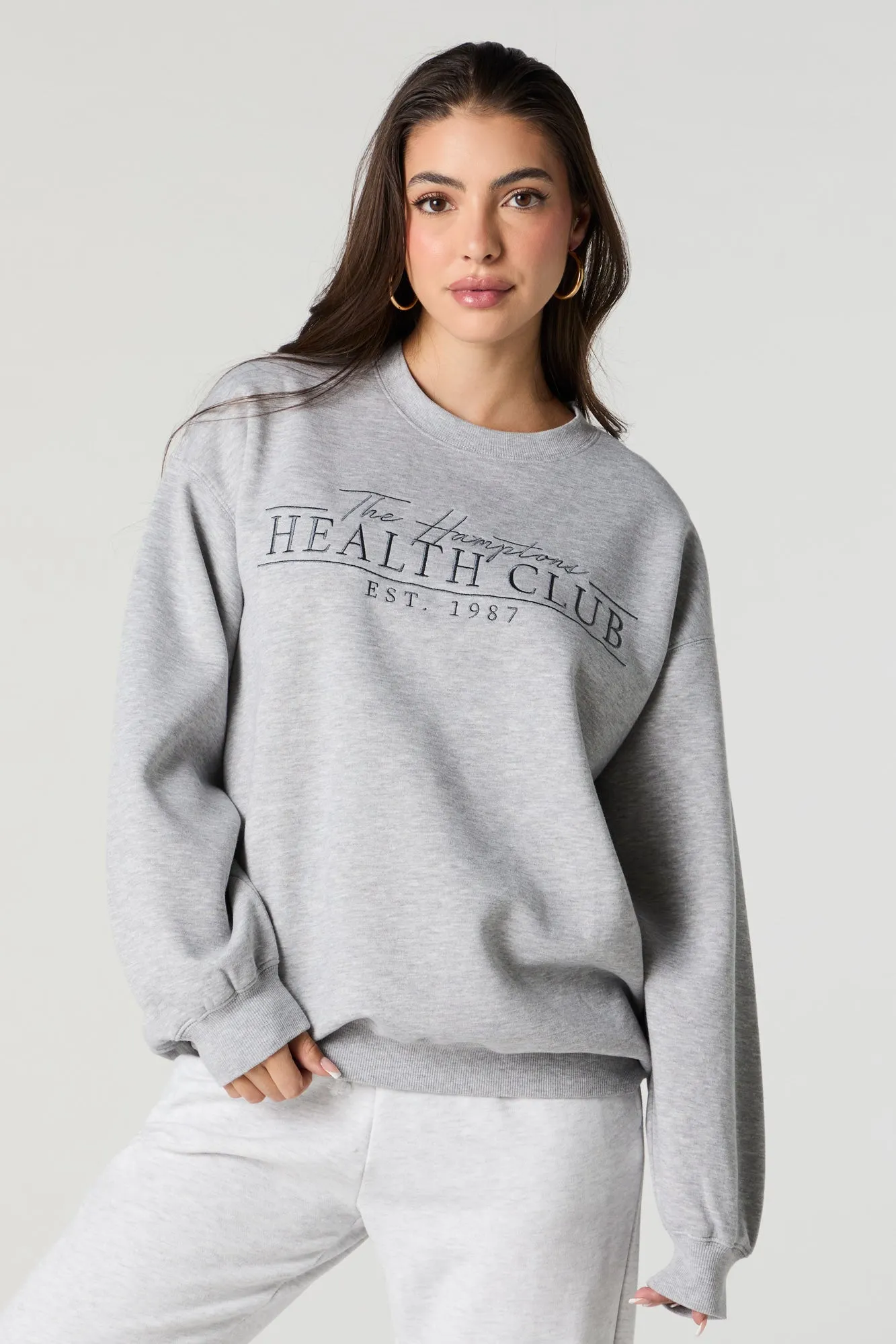 Embroidered Fleece Sweatshirt sold by Urban Planet product image thumbnail 5