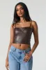 Faux Leather Bustier Crop Top sold by Urban Planet