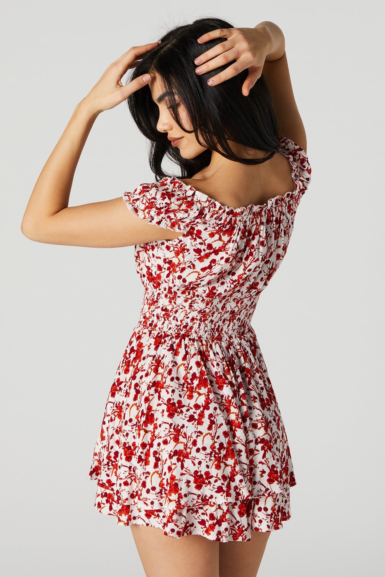 Floral Print Sleeveless Smocked Romper sold by Urban Planet product image thumbnail 2