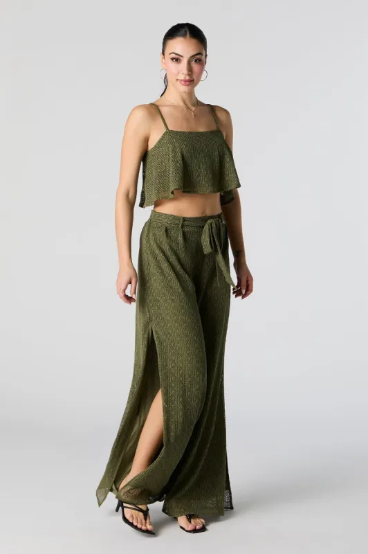 Crochet Belted Palazzo Pant sold by Urban Planet