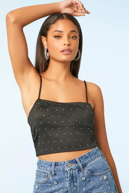 Camisole écourtée avec pierres du Rhin sold by Urban Planet