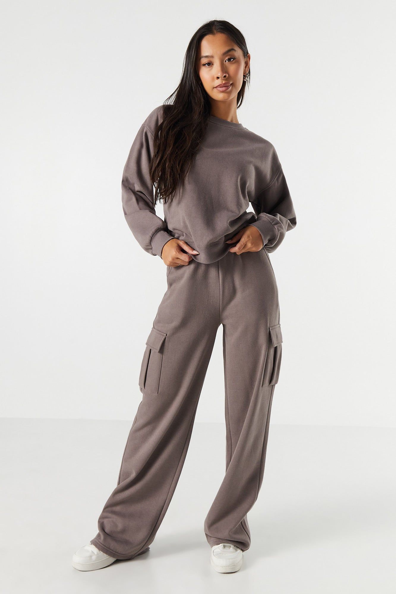 Fleece Oversized Crewneck Sweatshirt sold by Urban Planet product image thumbnail 3