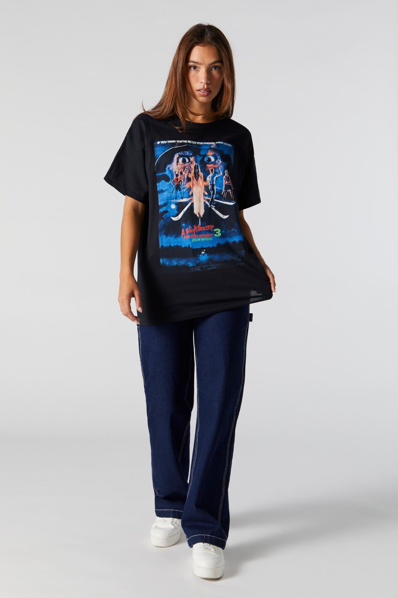 T-shirt de coupe garçonne à imprimé Nightmare on Elm Street sold by Urban Planet product image thumbnail 3