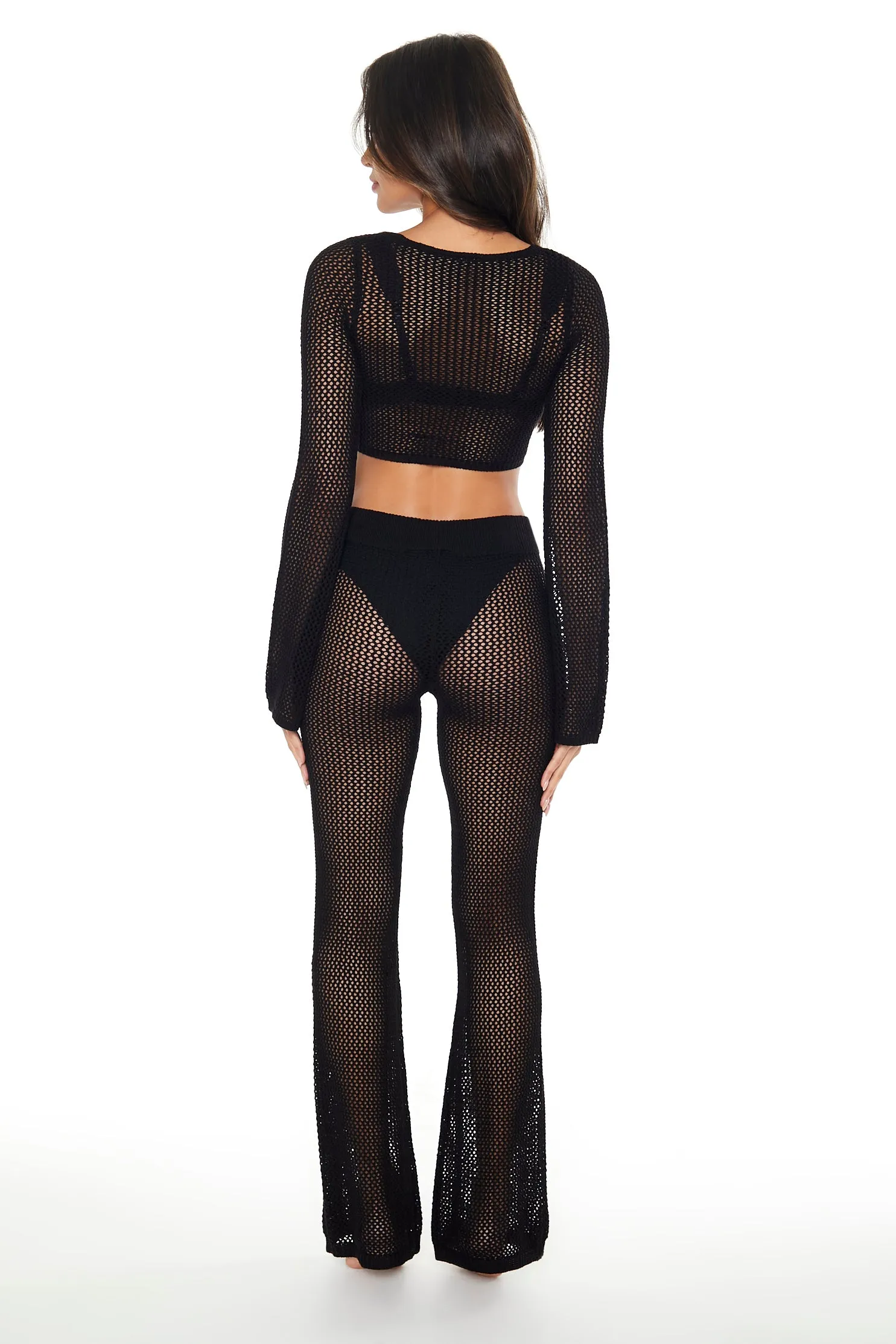 Open Knit Flare Pant Cover Up sold by Urban Planet product image thumbnail 2