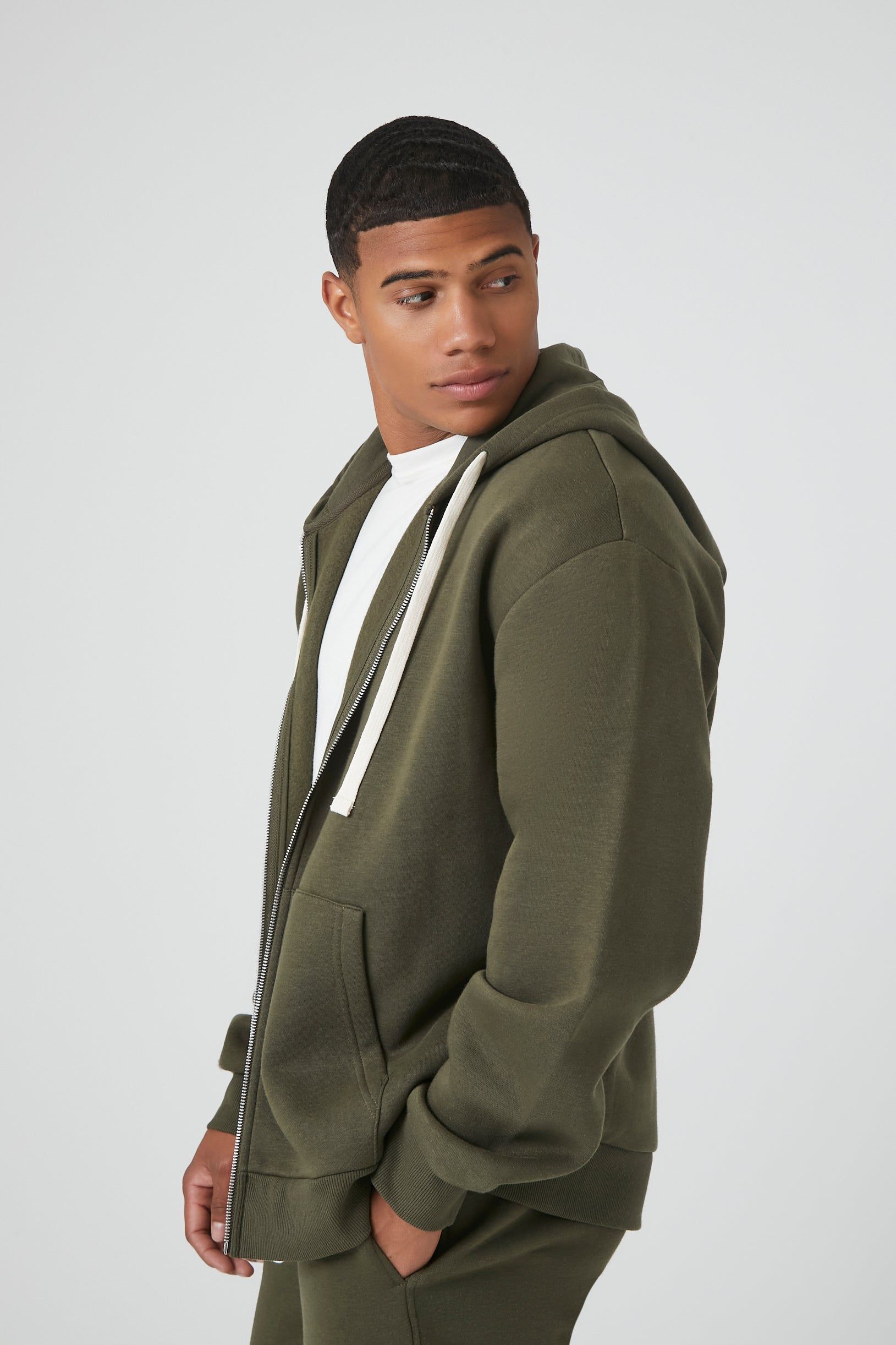 Fleece Zip-Up Hoodie sold by Urban Planet product image thumbnail 3