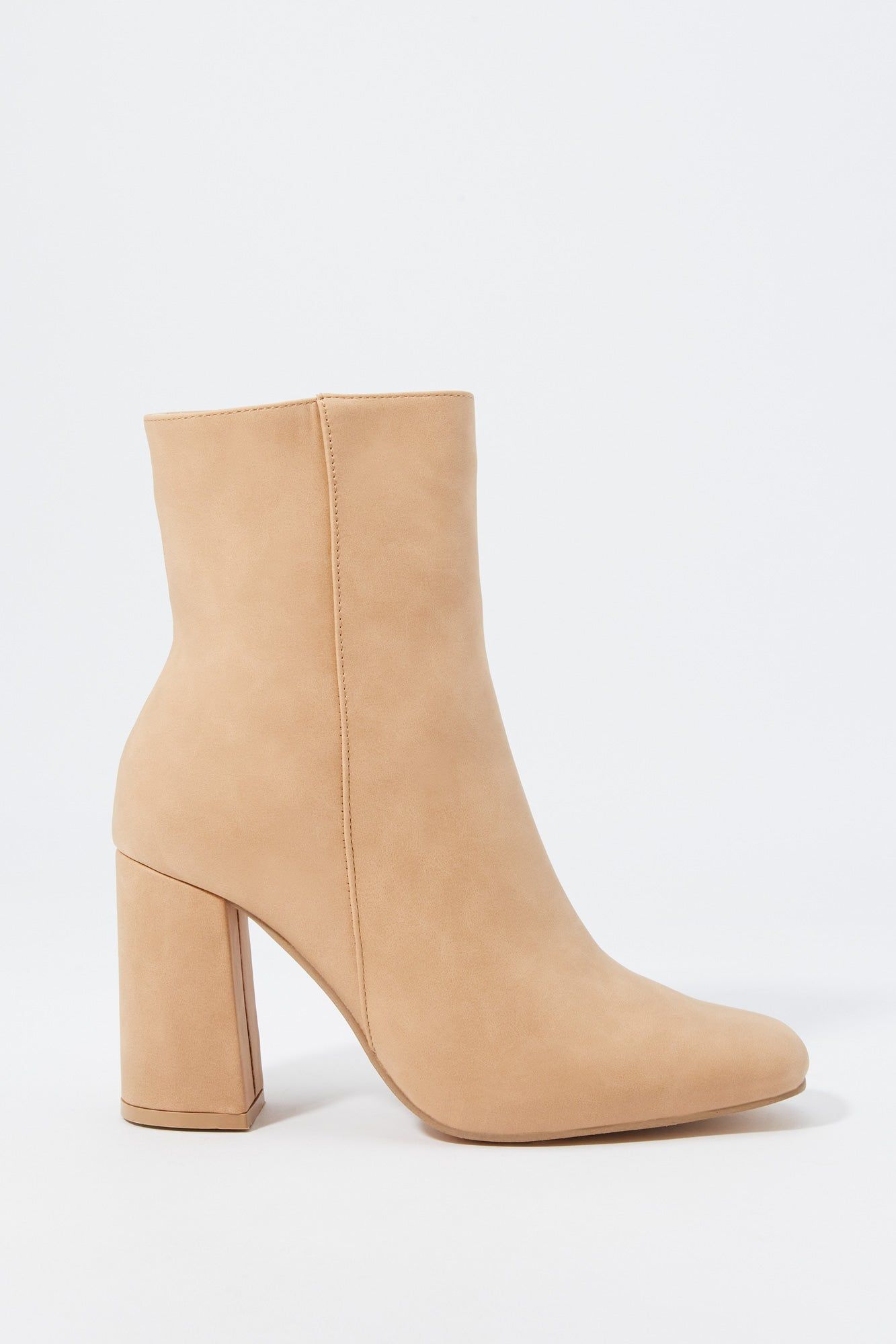 Faux-Suede Heeled Boot sold by Urban Planet