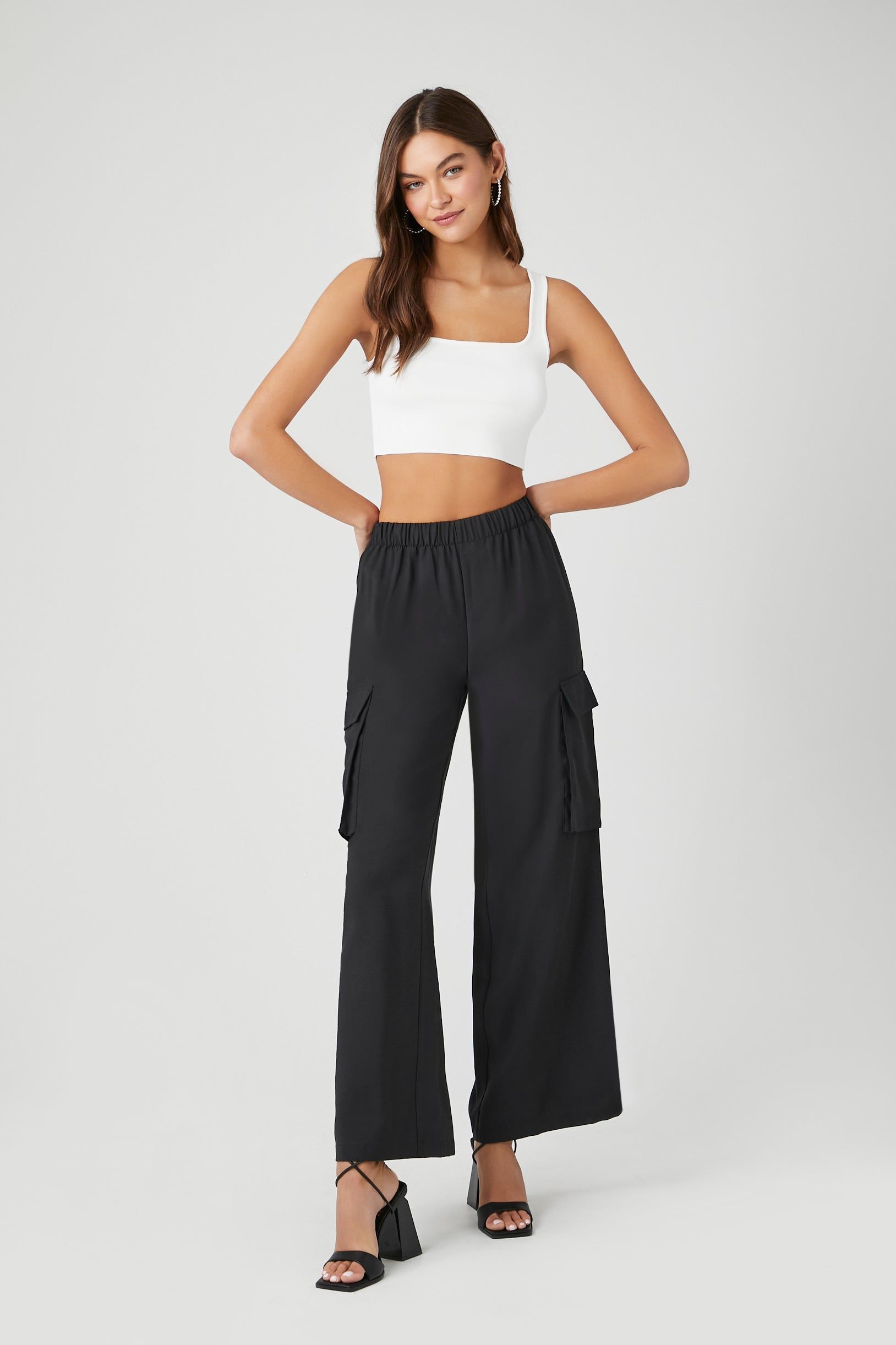 Wide Leg Poplin Cargo Pant sold by Urban Planet