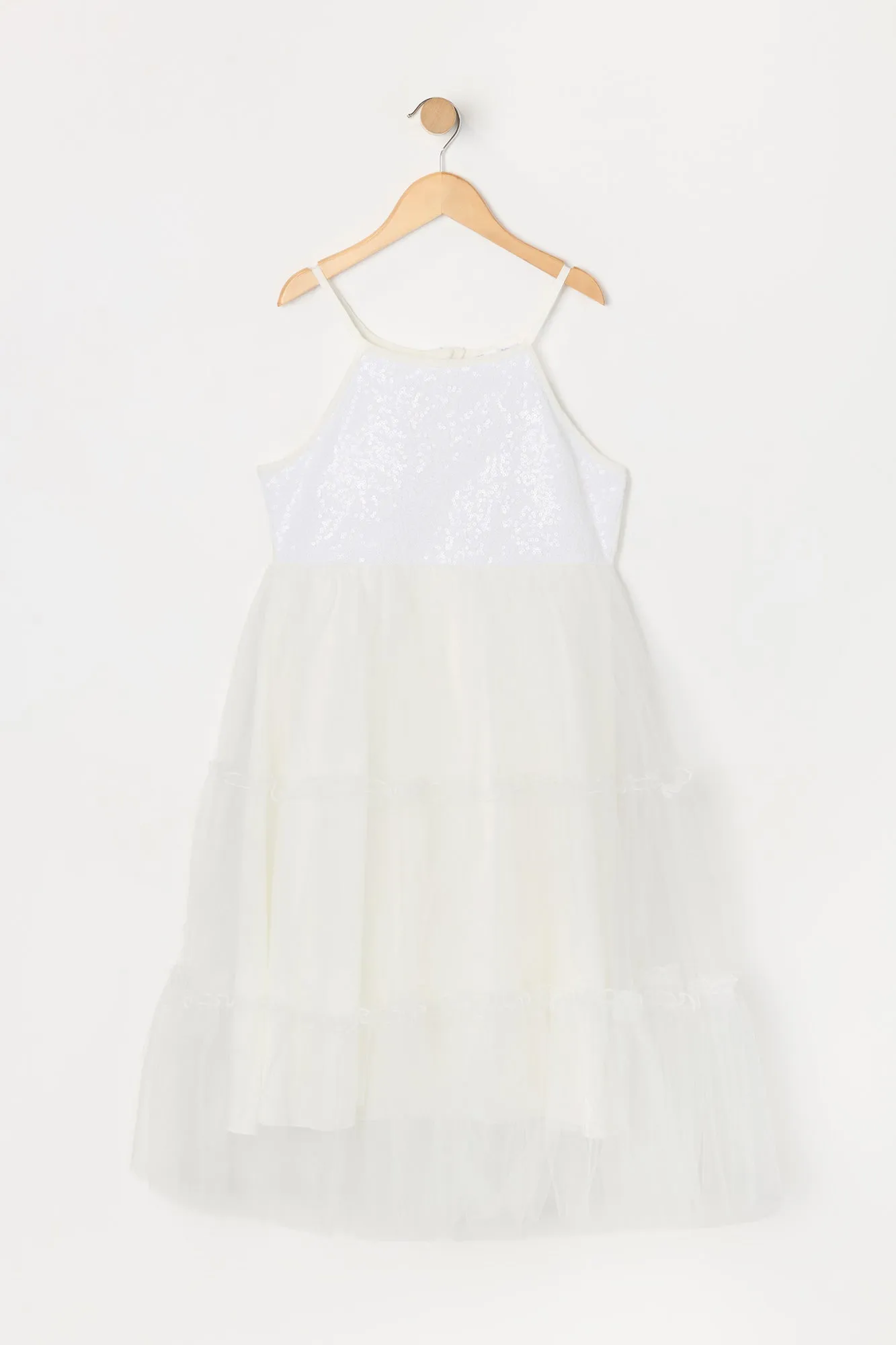 Girls Sequin Tulle Tiered Dress sold by Urban Planet product image thumbnail 5