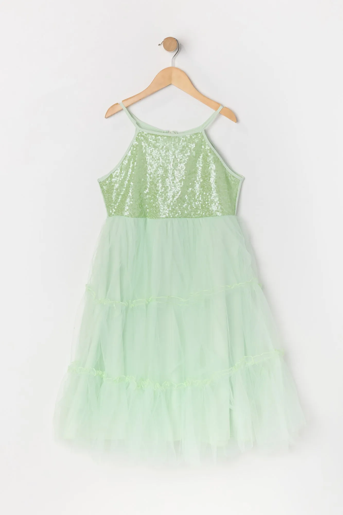 Girls Sequin Tulle Tiered Dress sold by Urban Planet product image thumbnail 3