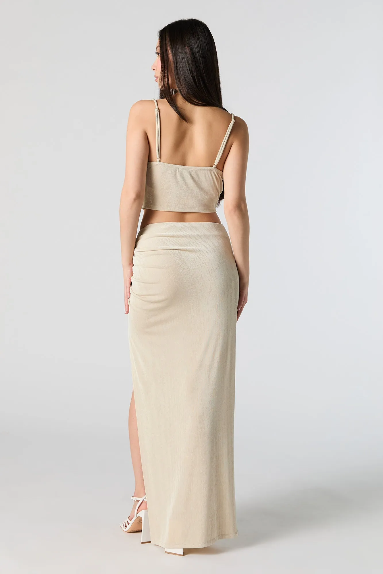 Jupe maxi ruchée avec fente sold by Urban Planet product image thumbnail 3