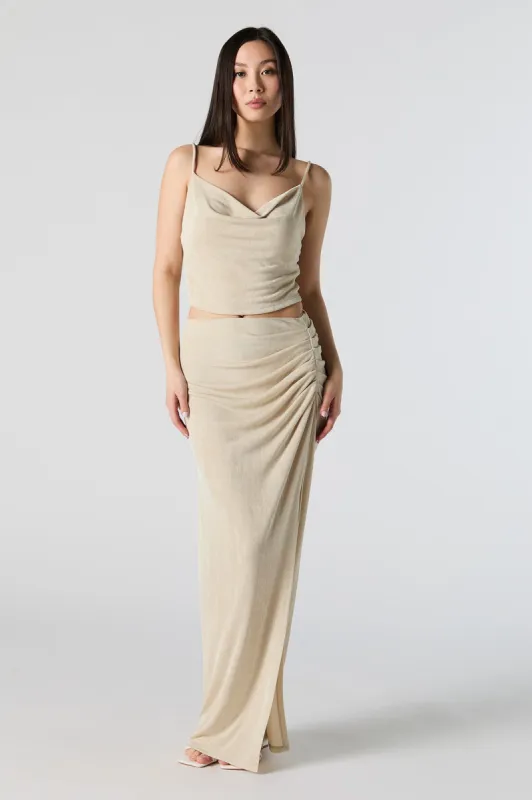 Jupe maxi ruchée avec fente sold by Urban Planet