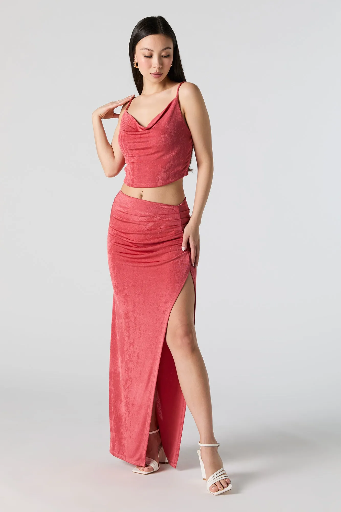 Jupe maxi ruchée avec fente sold by Urban Planet product image thumbnail 4