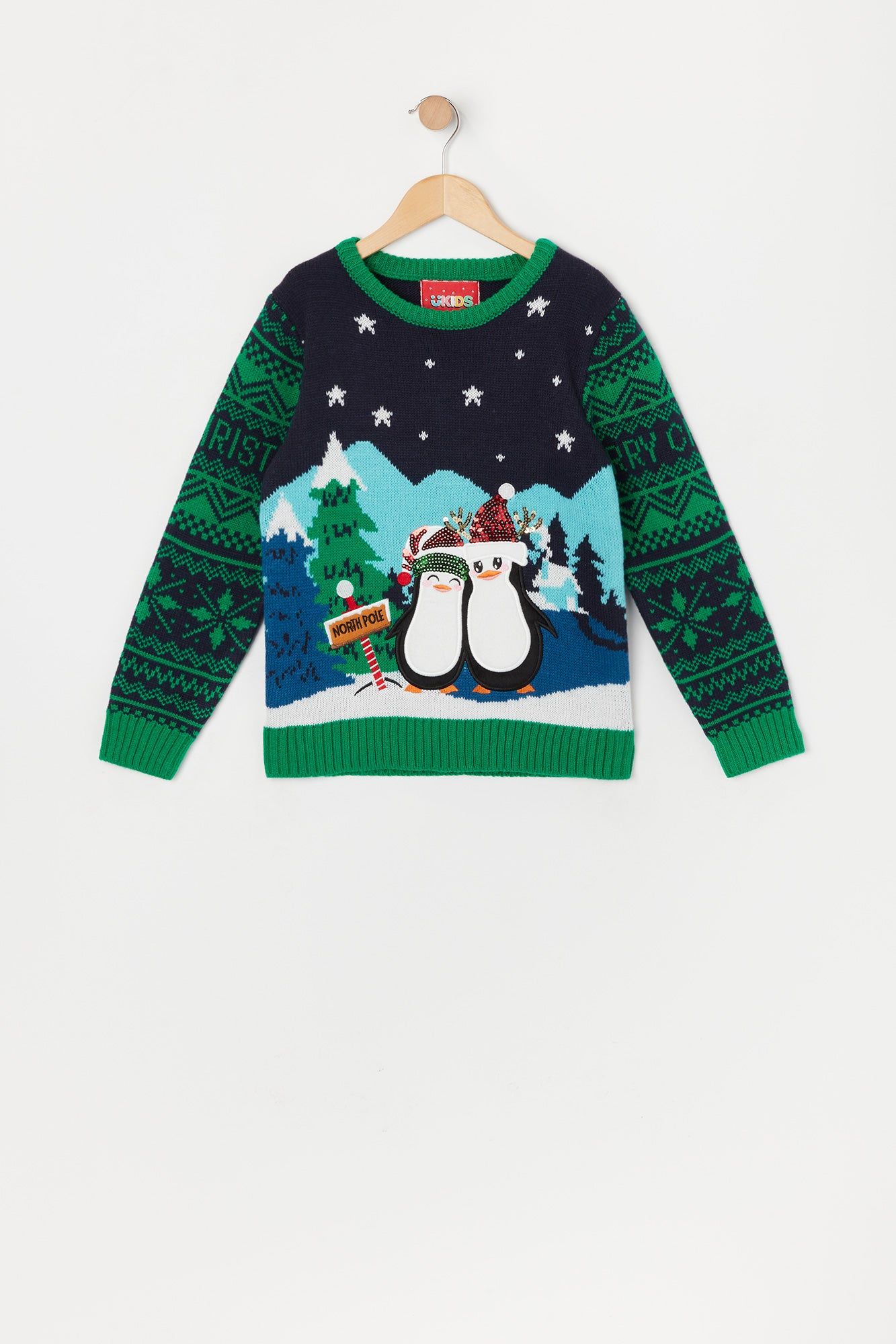 Girls Penguin Christmas Sweater sold by Urban Planet