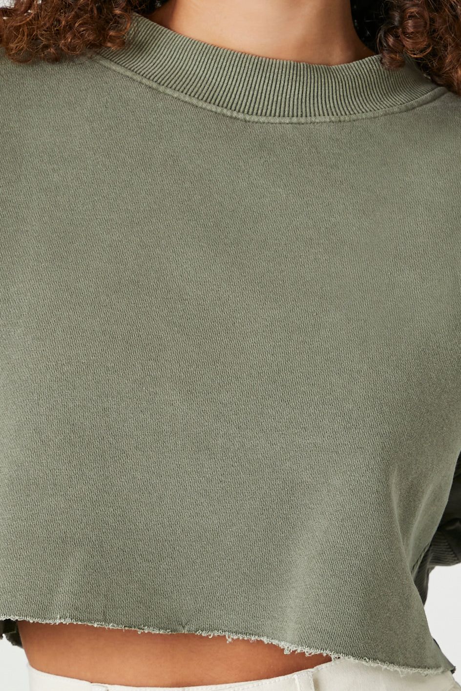 Cropped Raw Hem Sweatshirt sold by Urban Planet product image thumbnail 8