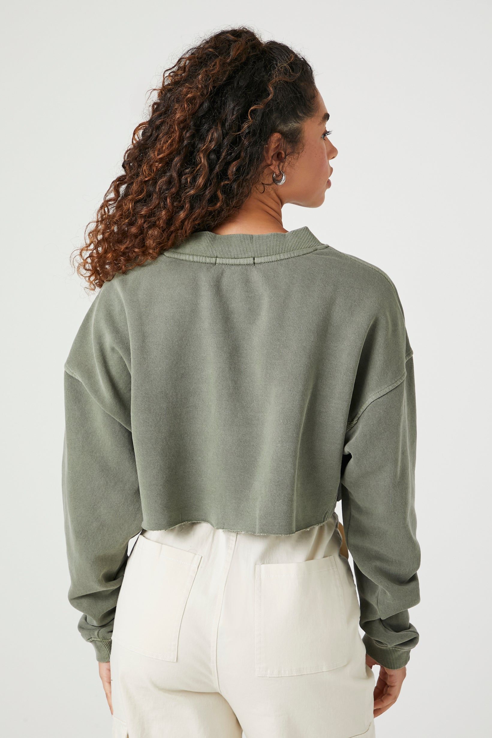Cropped Raw Hem Sweatshirt sold by Urban Planet product image thumbnail 6