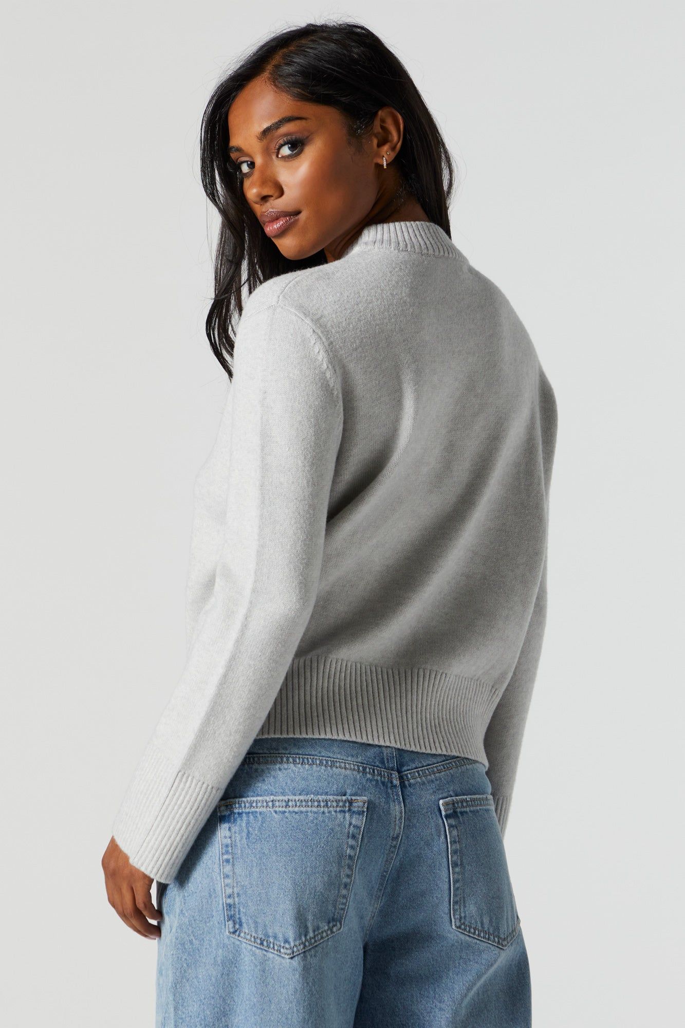 Oversized Cropped Crewneck Sweater sold by Urban Planet product image thumbnail 2