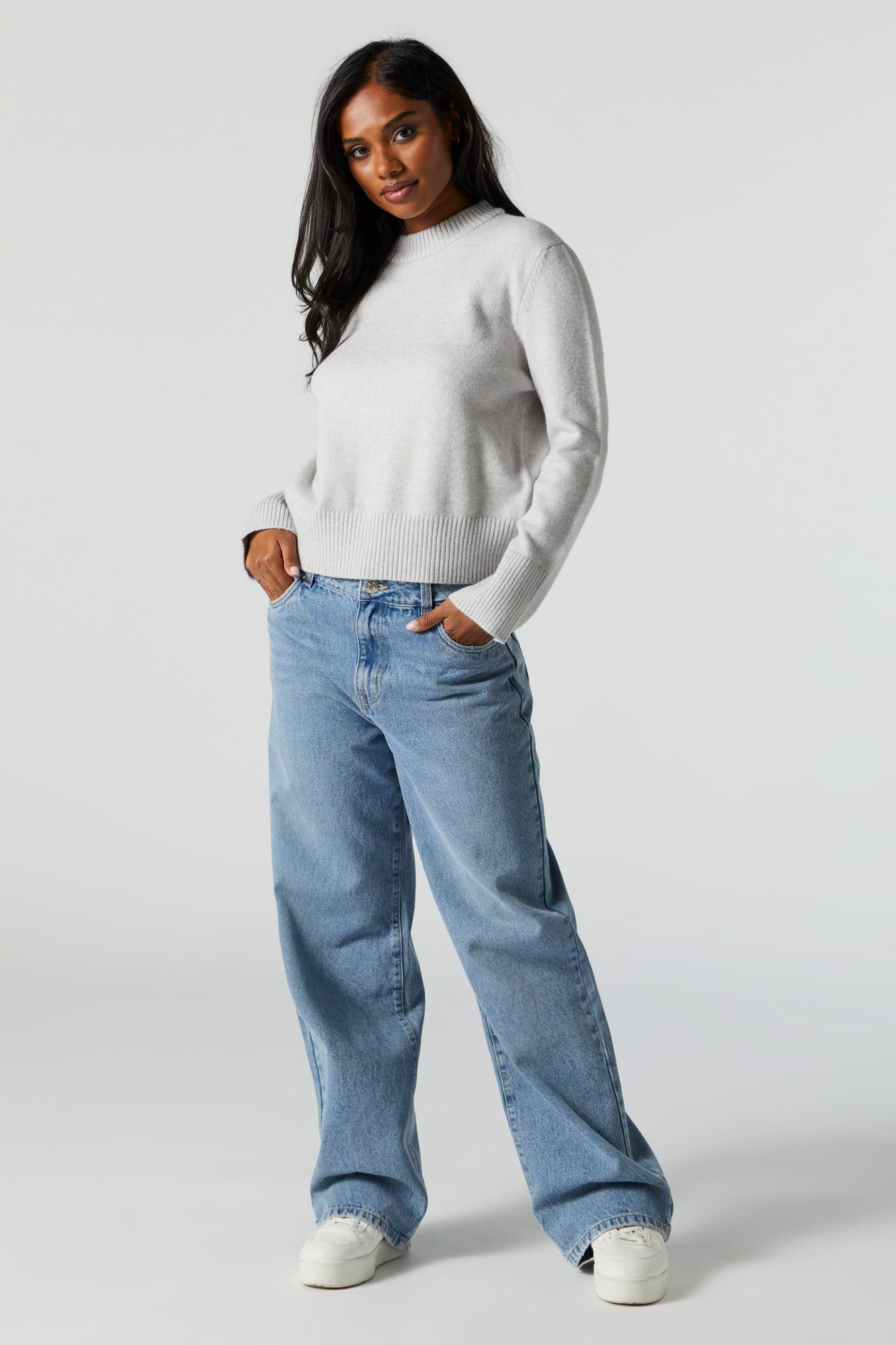 Oversized Cropped Crewneck Sweater sold by Urban Planet product image thumbnail 3
